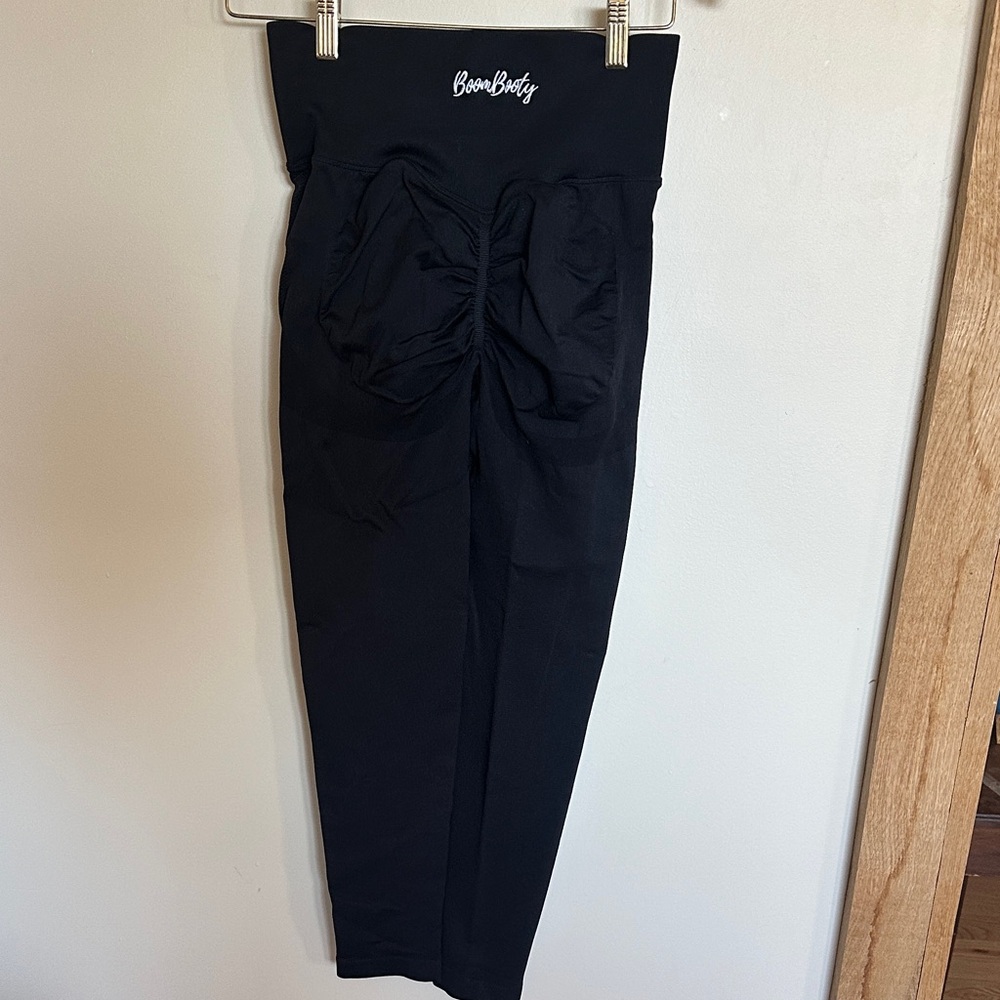 BoomBooty Seamless Lifting Compression High-Waisted Leggings Black size Small